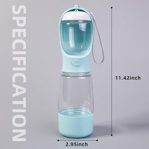 Botella de Agua 3 en 1 para Perros, a Prueba de Fugas, con Contenedor de Comida y Porta Bolsas para Excrementos, para Viajes al Aire Libre, Dispensador Portátil para Mascotas - Product Image 2