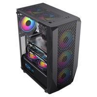 Ruix K327 Stylist ATX Mid Tower Computer Case PC de jeu haute Performance avec panneau latéral gauche Filtre anti-poussière en verre trempé
