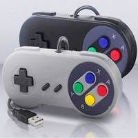 Mando de Juego con Cable USB, Gamepad, Joypad, Controlador, Joystick para Consola SNES SFC Gaming Super NES, Joystick y Controles