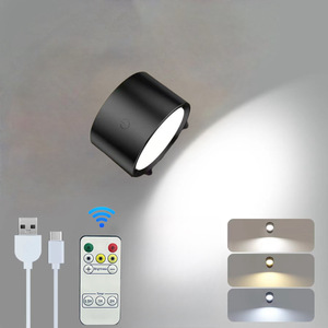 Wholesale USB Charging LED Wind Light 360 Degree Rotation Portable Night Reading Wall Remote <b>Control</b> Metal Candle <b>Holders</b> - Product Image 1