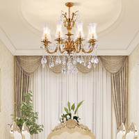 Lustre en cristal de verre de luxe en cuivre européen, luminaires suspendus, salon, lustre moderne victorien, lampes suspendues pour hôtel