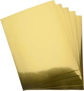 Gold Foil Mirror Card Stock Reflective Mirrored Cardstock Gold Shimmer Heavy Weight Paper Board 8.5 X 11 Heavy Weight 300 GSM