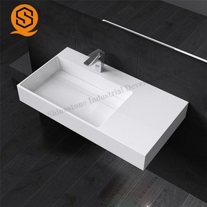 Lavabo de piedra Artificial hecho a mano de alto brillo, tocador de baño, encimeras superiores, uso para <span class=keywords><strong>lavandería</strong></span> de hotel en casa - Product Image 5