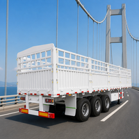 Semi-remorque à ridelles multi-usages de 2 à 4 essieux, capacité 40-80 tonnes, pour marchandises générales et animaux d'élevage, OEM/ODM disponible, personnalisable