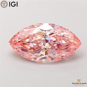 เพชร CVD ขนาด 2.50 กะรัต รูปทรงมาร์คีส์ สีชมพูสดใส ระดับความสะอาด VS1 พร้อมใบรับรอง IGI สำหรับแหวนเป็นเครื่องประดับเด่น - Product Image 1