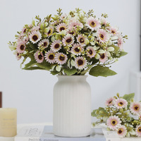 Bouquet de fleurs artificielles en soie de haute qualité, petites marguerites et camomilles, couleur automne, décoration pour la maison, mariage, table à manger, extérieur