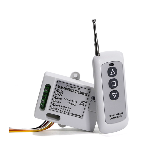 Wireless Remote Control Switch for Brushed DC Motor 12V/24V 10A Forward/Reverse with 315MHz IP54 100W Super Strong Signal