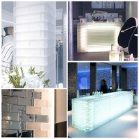 Brique rectangulaire en verre massif poli, pièces, bloc de verre clair, cristal fin, brique en verre givré, fournitures pour vente