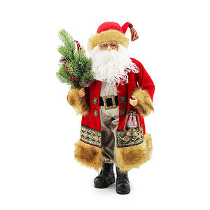Zhengtian 46cm fibra roja Santa Claus muñeca resina estatua de mesa padre Navidad decoración juguete para niños regalo de Navidad - Product Image 6