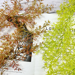ดอกไม้ประดิษฐ์ Queyiyi ต้นหญ้าปะการังแขวนผนัง ยางนิ่ม สีเขียวอ่อน สีเขียวเข้ม สีส้มอิฐ ตกแต่งภายในบ้าน อุปกรณ์ประกอบฉากงานแต่งงาน - Product Image 2