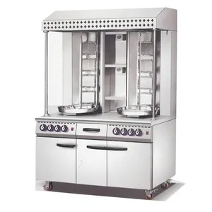 Gas Doner Kebab Shawarma Machine Electric Turkey Grill Machine torrefazione con Cabinet