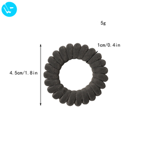 Élastiques à cheveux en velours bouclés en forme de ligne téléphonique PL Flocking - Product Image 2