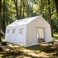 Tente pneumatique de plage et pique-nique double couche blanche 6,02m x 5,05m x 3,1m, portable, facile à gonfler, grande, imperméable, pour toutes les saisons