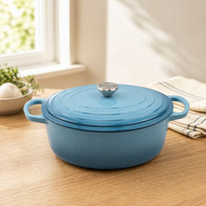 Cocotte en émail avec couvercle pour une cuisson polyvalente à la maison, pour des plats maison délicieux et des ragoûts pour les familles - Product Image 3