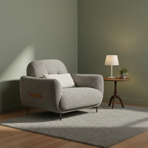 Divano Singolo Convertibile in Tessuto Vellutato con Braccioli Curvi e Imbottitura in Spugna per il Comfort del <span class=keywords><strong>Soggiorno</strong></span> - Product Image 1
