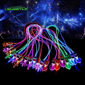 Longstargift Distributor High Brightness Ce Rohs Certified Corporate Gift Eco Friendly Trade Show Custom logo Led Glow Lanyard