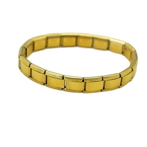 Bracciale Modulare Unisex con Catena Elastica Quadrata in Acciaio Placcato Oro, Gioiello Fai-da-Te, Regalo, Produzione Diretta, Pronta Consegna - Product Image 4