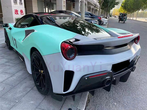 Verdadera fibra de carbono estilo Pista parachoques delantero y trasero faldas laterales alerón trasero capó <span class=keywords><strong>Kit</strong></span> de carrocería para <span class=keywords><strong>Ferrari</strong></span> <span class=keywords><strong>488</strong></span> GTB <span class=keywords><strong>kit</strong></span> de carrocería - Product Image 6