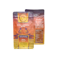 Sacs à café en aluminium recyclables imprimés sur mesure avec valve 1kg sac à fond plat carré en plastique de 12 oz