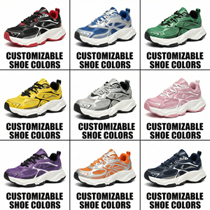 Zapatillas deportivas personalizadas con suela gruesa, de malla y cuero PU, con cordones, informales, para caminar, OEM - Product Image 3