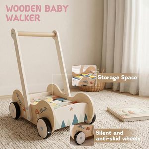 <b>Wooden</b> Sit-to-Stand Learning Walker <b>Toy</b> Outdoor Activity Walker <b>for</b> Baby - Product Image 2