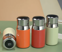 Cangkir Mini Saku Tampilan Temperatur Pintar Desain Baru, Bahan Stainless Steel 316 Dinding Ganda Vakum, Termos Infuser Teh 6-12