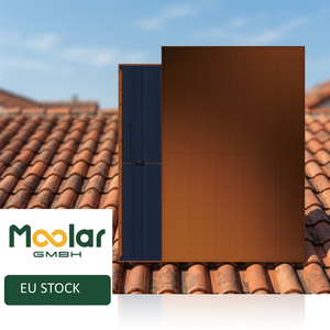 Panel Solar Bifacial DAH Solar de 420W TOPCon, Vidrio de Malla, Rojo Completo, Cable de 1m, Envío Rápido - Product Image 1