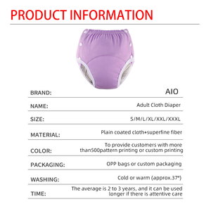 <span class=keywords><strong>Couches</strong></span> lavables en coton PUL pour adultes, imperméables, matière douce, sous-vêtements anti-<span class=keywords><strong>fuites</strong></span> pour l'incontinence urinaire - Product Image 3