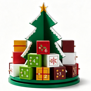<b>Christmas</b> tree shaped <b>box</b> Advent calendar with drawers Rigid cardboard mystery <b>box</b> Custom gift packaging wholesale - Product Image 1