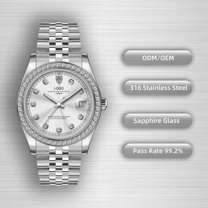Montre-bracelet en acier inoxydable de haute qualité pour femmes décoration de diamants OEM logo personnalisé montre à quartz à mouvement japonais de luxe avec petit boîtier - Product Image 2