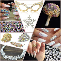 Personnalisé SS6 ~ SS20 6 Grille Mix Taille Nouveau Moka AB Nail Strass Charmes Fond Plat Rond Cristaux DIY Manucure Accessoires