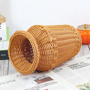 Huangtu Rattan Hand gewebte Desktop Retro Dekoration Blumenvase Dekoration Pflanzen korb Handgemachte Blumen korb Topf - Product Image 5