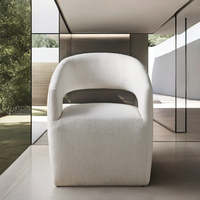 Fauteuil d'appoint en bouclette à montage facile et gain de place avec structure solide