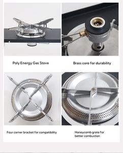 Moderno Juego de Mesa y Estufa Plegable para Camping, Portátil, de Aleación de Aluminio, con Soporte para Gas, Aislamiento Térmico, Tamaño y Color Personalizables - Product Image 6