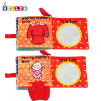 Livre en tissu Peekaboo pour bébé, jouet éducatif interactif en tissu doux, lavable, sensoriel, avec miroir, pour tout-petits et nourrissons, OEM