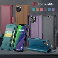 Étui portefeuille magnétique en cuir Caseme RFID pour iPhone 17 Air 16E 16 15 Pro Max 14 Plus 13 Mini 12 11 XR X XS 8 7 6 Plus avec rabat