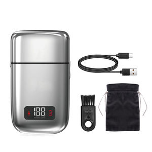 Máquina de afeitar eléctrica recargable <span class=keywords><strong>para</strong></span> hombres, afeitadora de <span class=keywords><strong>barba</strong></span>, <span class=keywords><strong>bigote</strong></span>, LCD inteligente, cuerpo completo, Metal, flotante - Product Image 2