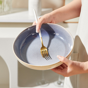 Assiettes et plats en céramique vert et <span class=keywords><strong>beige</strong></span> de 8,5 et 10,5 pouces avec finition émaillée, vente en gros en vrac pour la restauration - Product Image 5
