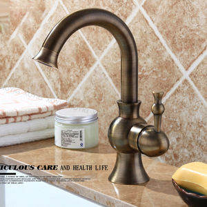 European Style Chrome Round 59-1 Brass Basin Faucet, Antique Style Hot and Cold Basin Water Tap - Product Image 1