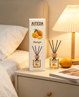 Diffuseur de parfum pour voiture en verre écologique sans alcool de 130 ml, parfum mangue longue durée, rafraîchisseur d'air