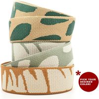 Sangle en jacquard de polycoton écologique personnalisée de 5 pouces, motif feuille naturelle, robuste, pour sacs d'artisanat, OEM ODM