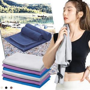 Custom Logo Embroidered Super Absorbent Microfiber Gym Towel for Sports Hiking Yoga Solid Color Woven Technique Small Soft - Product Image 3