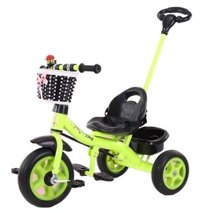 Children's Tricycle Pedal Bike For 2 To 4 Years Old Indoor And Outdoor Use With Basket And Push Handle - Product Image 1