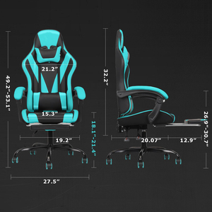 Silla de Juego Económica al por Mayor, Silla de Computadora OEM con Reposapiés, Reposabrazos Articulados y Base Resistente para Cibercafé - Product Image 2