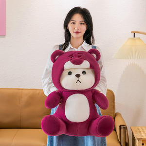 Juguete de peluche personalizado fabricante de cuentos de peluche oso de peluche Lina oso de peluche con ropa juguete suave fresa Nana oso muñeca - Product Image 3