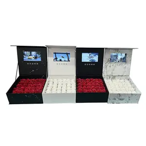 marble white video gift box 4/4.5/5/7/10.1 inch tft marble black Lcd video box screen in video rose flower box