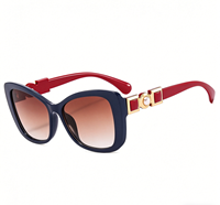 Lunettes de soleil unisexes de style européen et américain, forme papillon, incrustées de perles, protection UV400, monture intégrale, tendance, haut de gamme, multi-usages
