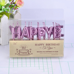 شموع حروف HAPPY BIRTHDAY معدنية بالجملة، طقم 13 قطعة لتزيين الكعك ومستلزمات الحفلات، شموع عيد ميلاد ذهبية وفضية - Product Image 5