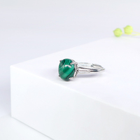 Vente directe d'usine, bague en laiton réglable, pierre naturelle, malachite, cristal, anneaux, Cincin Bague Femme Anneaux