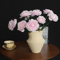 Fleur artificielle de carnation en tissu hydratant au toucher réel, vente en gros d'usine, pour la décoration de la maison et des événements, cadeau de la Fête des Mères
